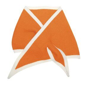 9673 Contrast Color Triangle Neck Scarves Knit Scarf Neckerchief